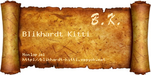 Blikhardt Kitti névjegykártya
